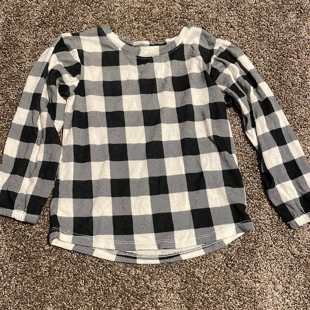 Cat & Jack Black & White Check Top. XS(4-5)